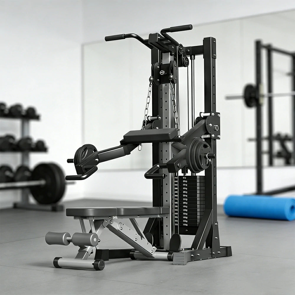 FITPRO Multi-Functional Home Gym Machine - 70kg Precision Steel Counterweight, Adjustable Pulley System, Full-Body Strength Training