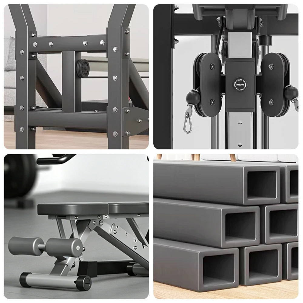 FITPRO Multi-Functional Home Gym Machine - 70kg Precision Steel Counterweight, Adjustable Pulley System, Full-Body Strength Training