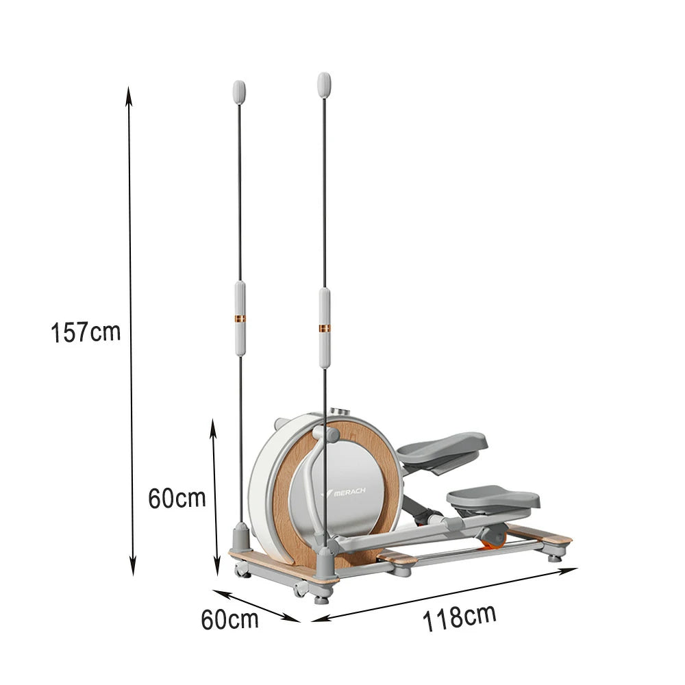 FITPRO Compact Elliptical - Foldable Vertical Design, Silent Electromagnetic Drive, 32 Resistance Levels, 150kg Capacity for Home Fitness