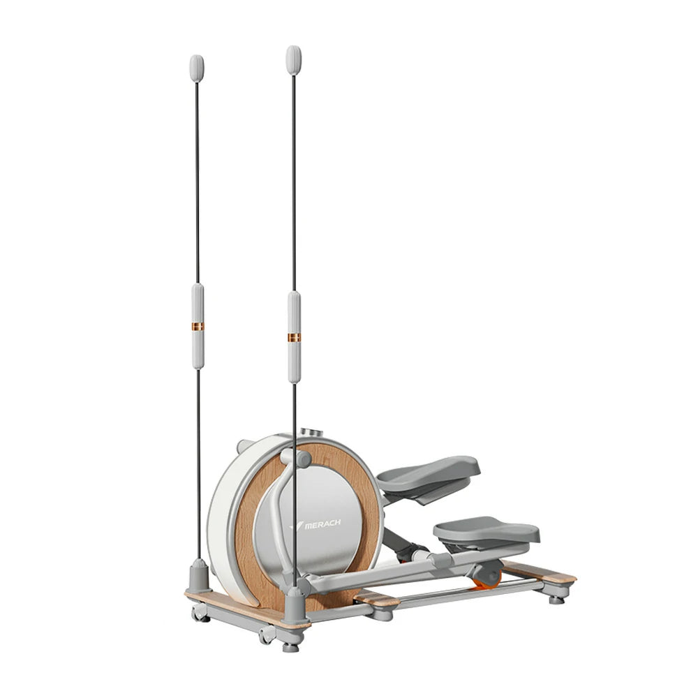 FITPRO Compact Elliptical - Foldable Vertical Design, Silent Electromagnetic Drive, 32 Resistance Levels, 150kg Capacity for Home Fitness