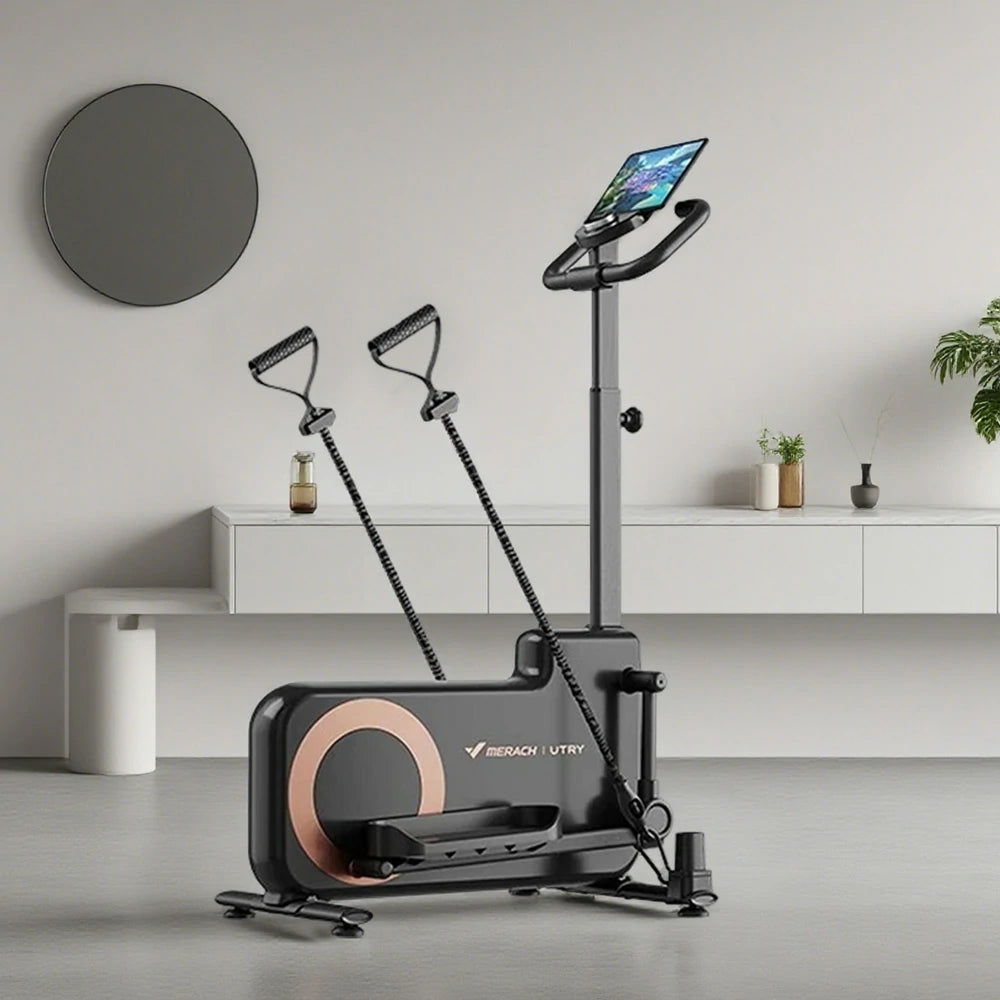 FITPRO Home Treadmill Trainer - 32-Level Magnetic Resistance, Self-Powered System, Compact Space-Saving Design with Tablet Holder - Dark Gray