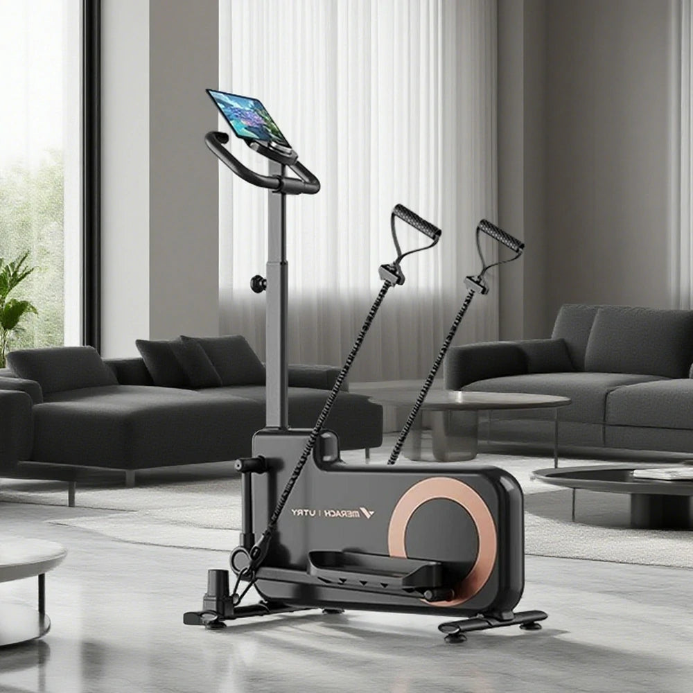 FITPRO Home Treadmill Trainer - 32-Level Magnetic Resistance, Self-Powered System, Compact Space-Saving Design with Tablet Holder - Dark Gray