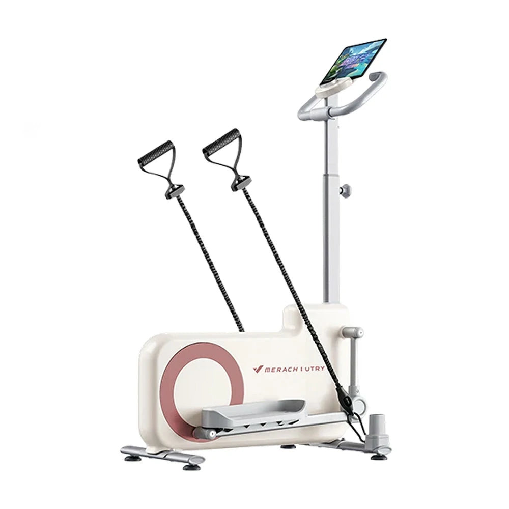 FITPRO Home Treadmill Trainer - 32-Level Magnetic Resistance, Self-Powered System, Compact Space-Saving Design with Tablet Holder - Cream Yellow