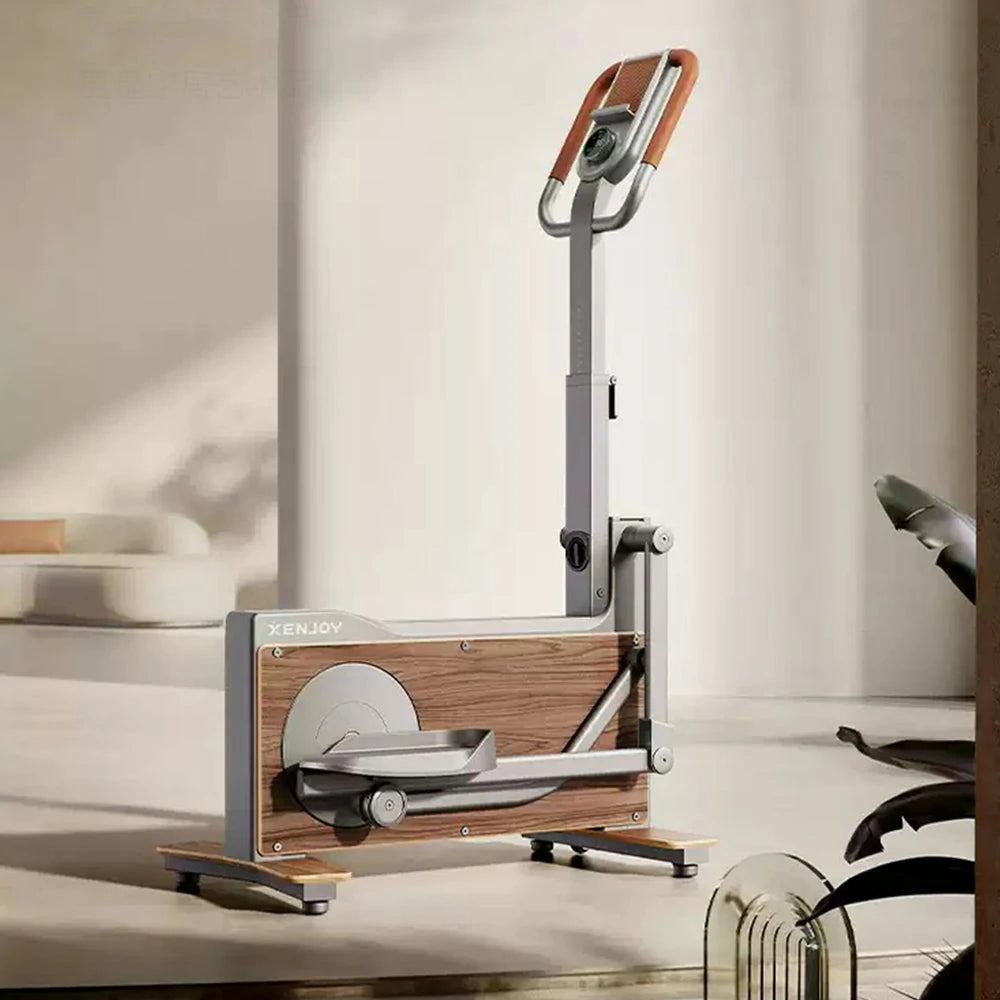 FITPRO Luxury Elliptical Trainer - Black Walnut Frame, Self-Powered System, 32 Resistance Levels, Foldable Compact Design