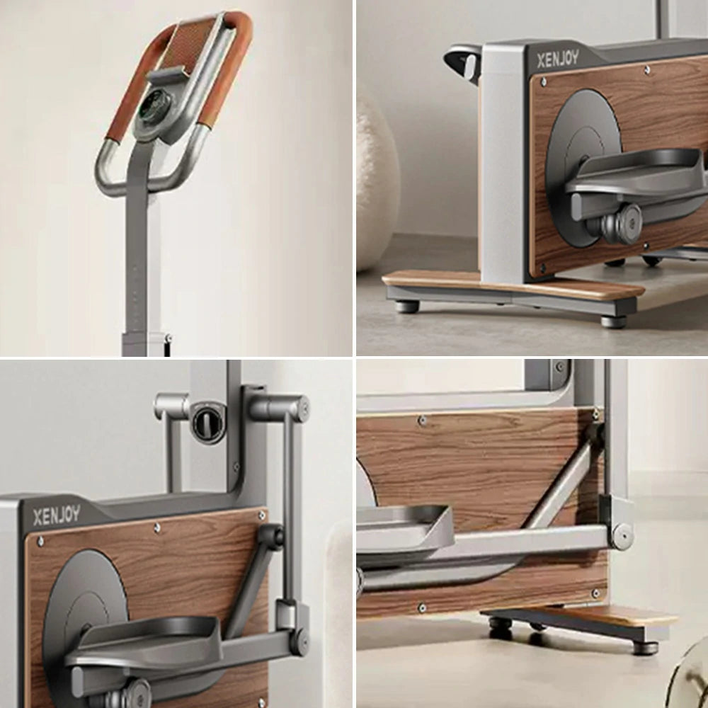 FITPRO Luxury Elliptical Trainer - Black Walnut Frame, Self-Powered System, 32 Resistance Levels, Foldable Compact Design