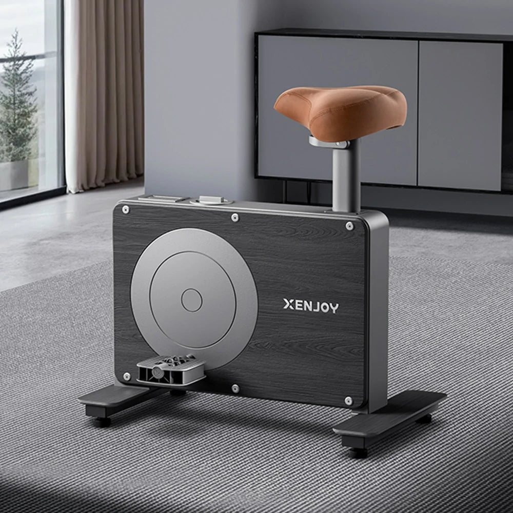 FITPRO Silent Magnetic Spin Bike - Black Oak Frame, 8 Resistance Levels, Pneumatic Seat Adjustment for Home Fitness