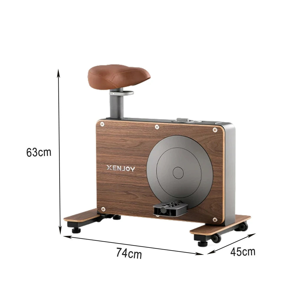 FITPRO Silent Magnetic Spin Bike - Black Walnut Frame, 8 Resistance Levels, Pneumatic Seat Adjustment for Home Fitness