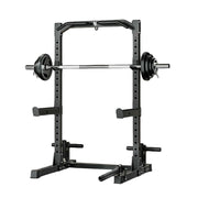 MERIDIAN Home Gym Power Rack - 19 Height Levels, 400kg Squat Capacity, 200kg Pull-Up, Includes Barbell - Black