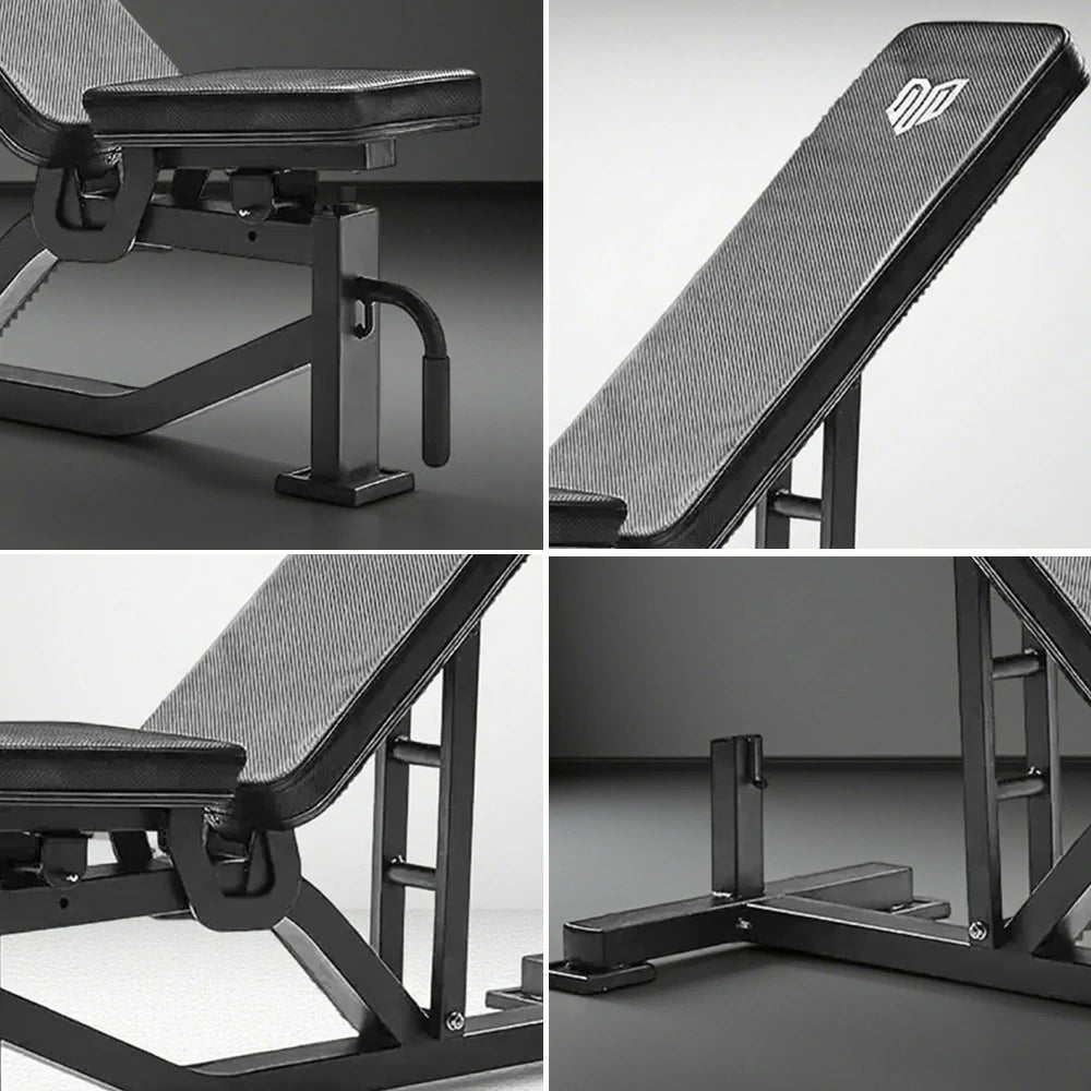 FITPRO Adjustable Weight Bench for Training - 7-Level Height, 300kg Max Load - Black