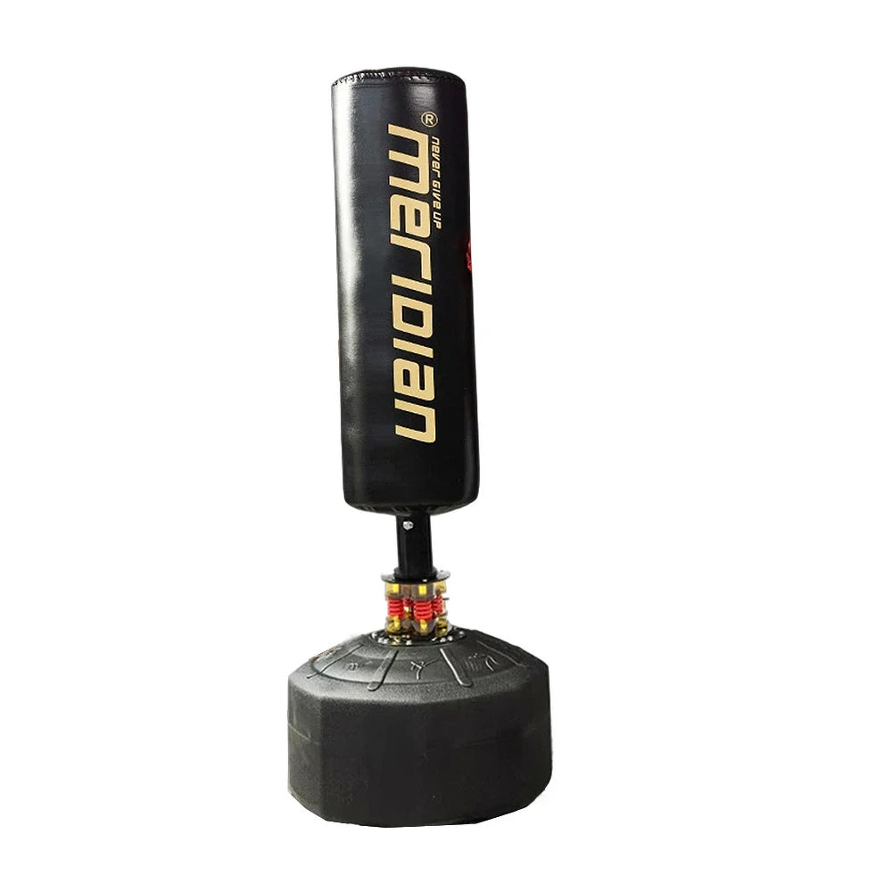 FITPRO Freestanding Punching Bag - Triple Shock Absorption, 720° Rebound, Heavy-Duty Base - Black