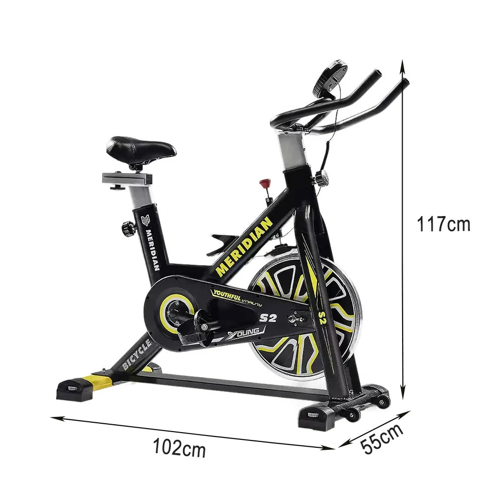 FITPRO Home Spin Bike - 6KG Flywheel, Stepless Resistance, 150kg Max Load - Black&Yellow