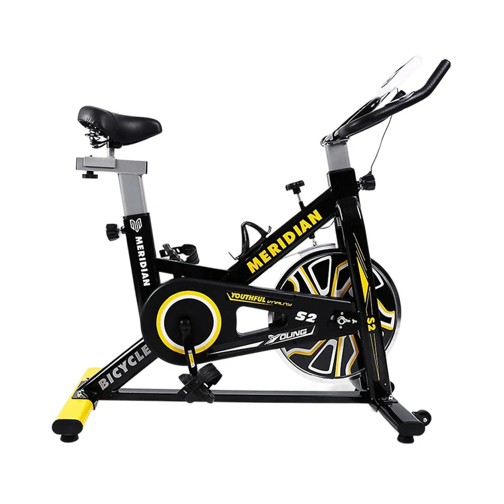FITPRO Home Spin Bike - 6KG Flywheel, Stepless Resistance, 150kg Max Load - Black&Yellow