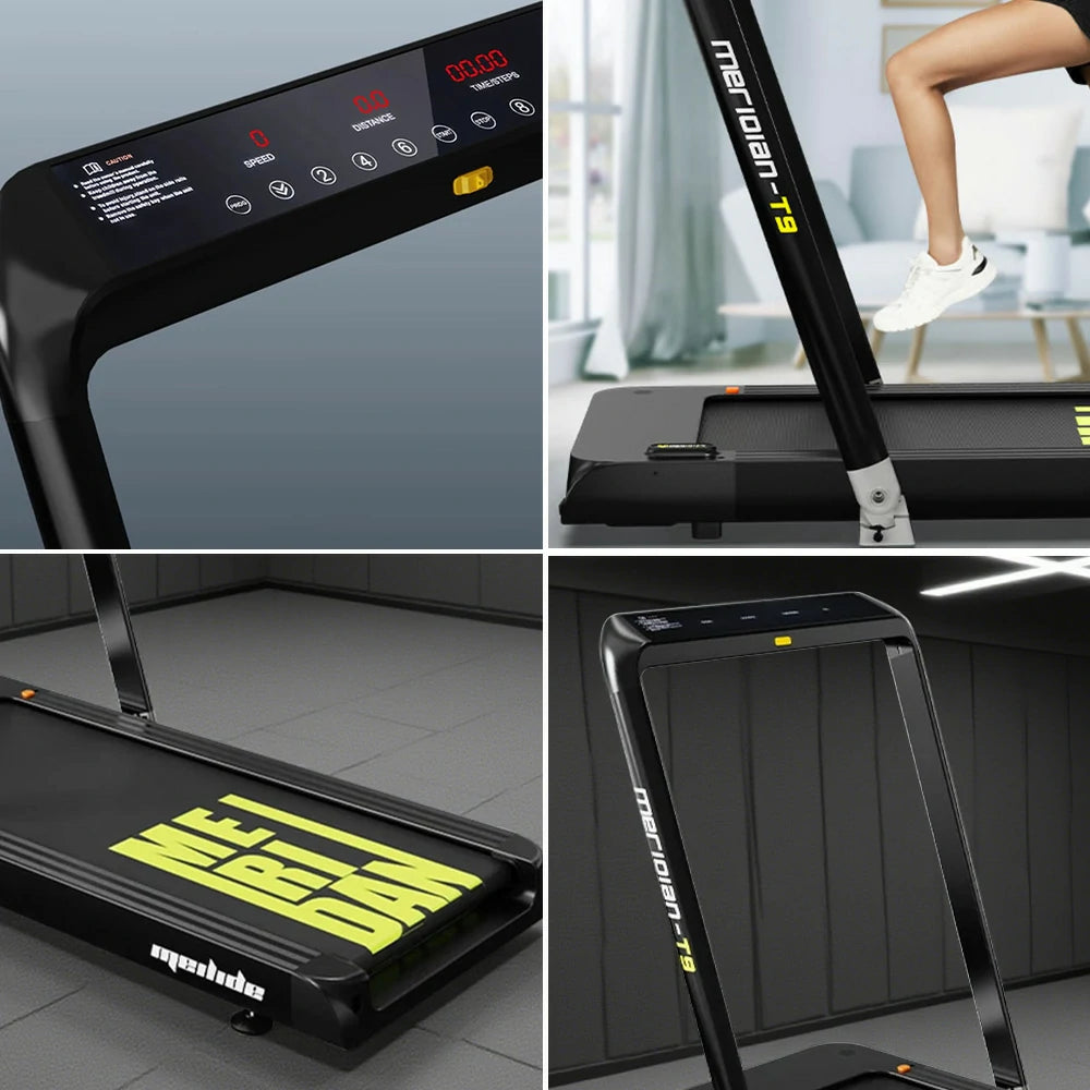 FITPRO Foldable Home Treadmill - 68cm Wide Deck, 300kg Max Load, Bluetooth Speaker - Black