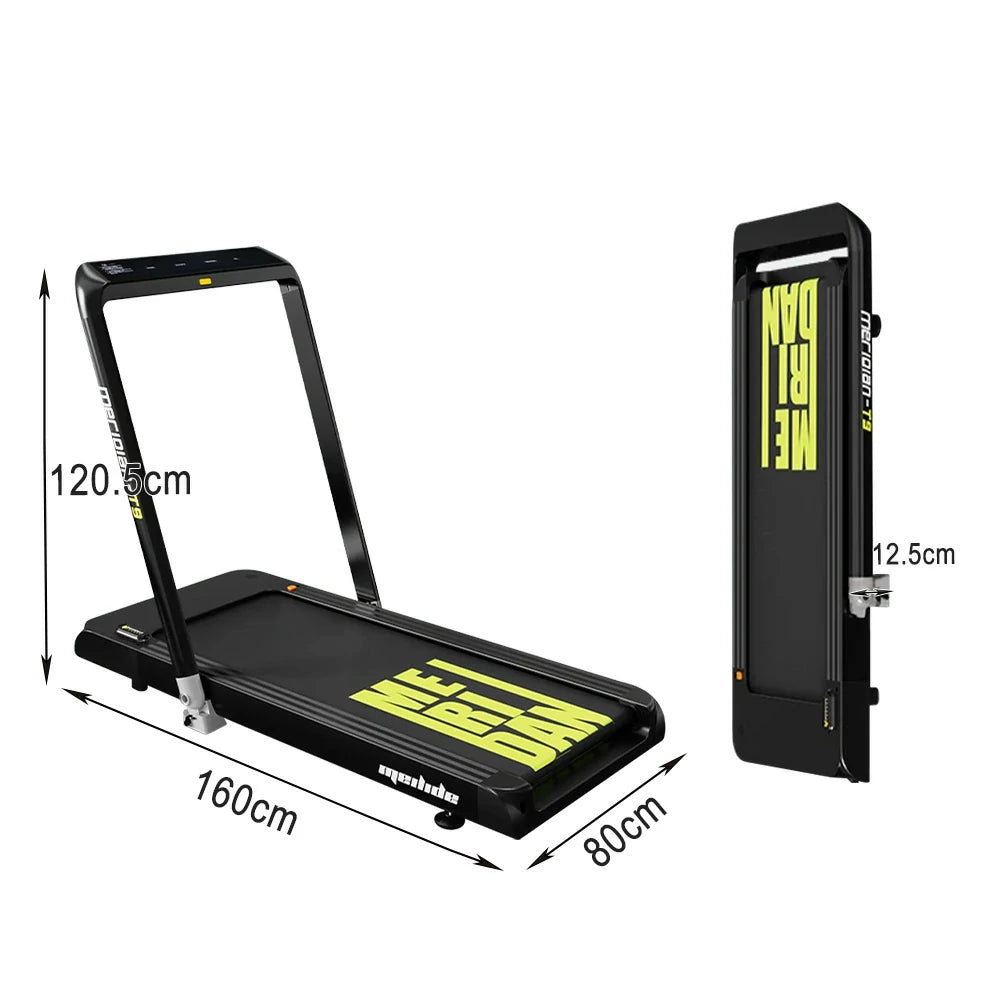 FITPRO Foldable Home Treadmill - 68cm Wide Deck, 300kg Max Load, Bluetooth Speaker - Black