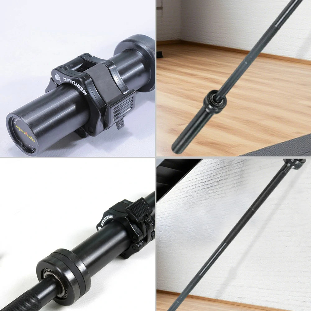 FITPRO 700LB Straight Barbell - Needle Bearings, Non-Slip Grip, 1.8M & 2.2M Black Coating, Heavy-Duty Strength Training