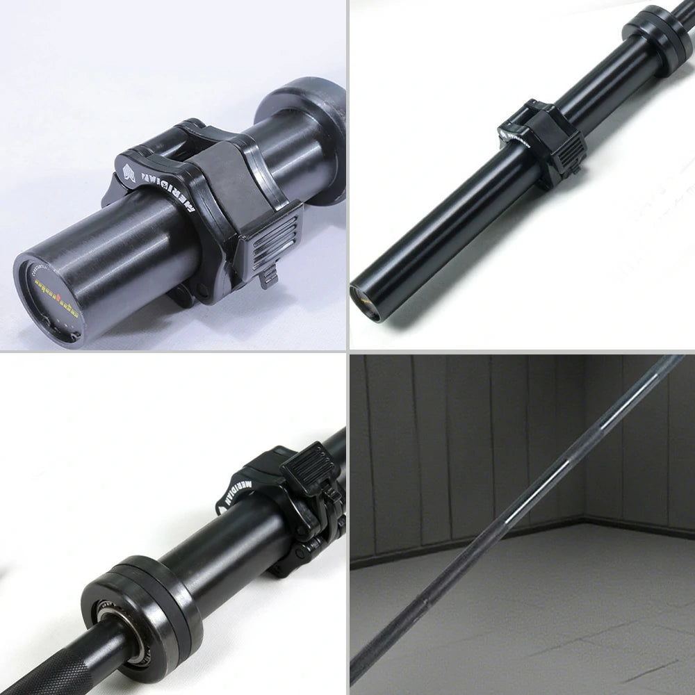 FITPRO 700LB Straight Barbell - Needle Bearings, Non-Slip Grip, 1.8M & 2.2M Black Coating, Heavy-Duty Strength Training