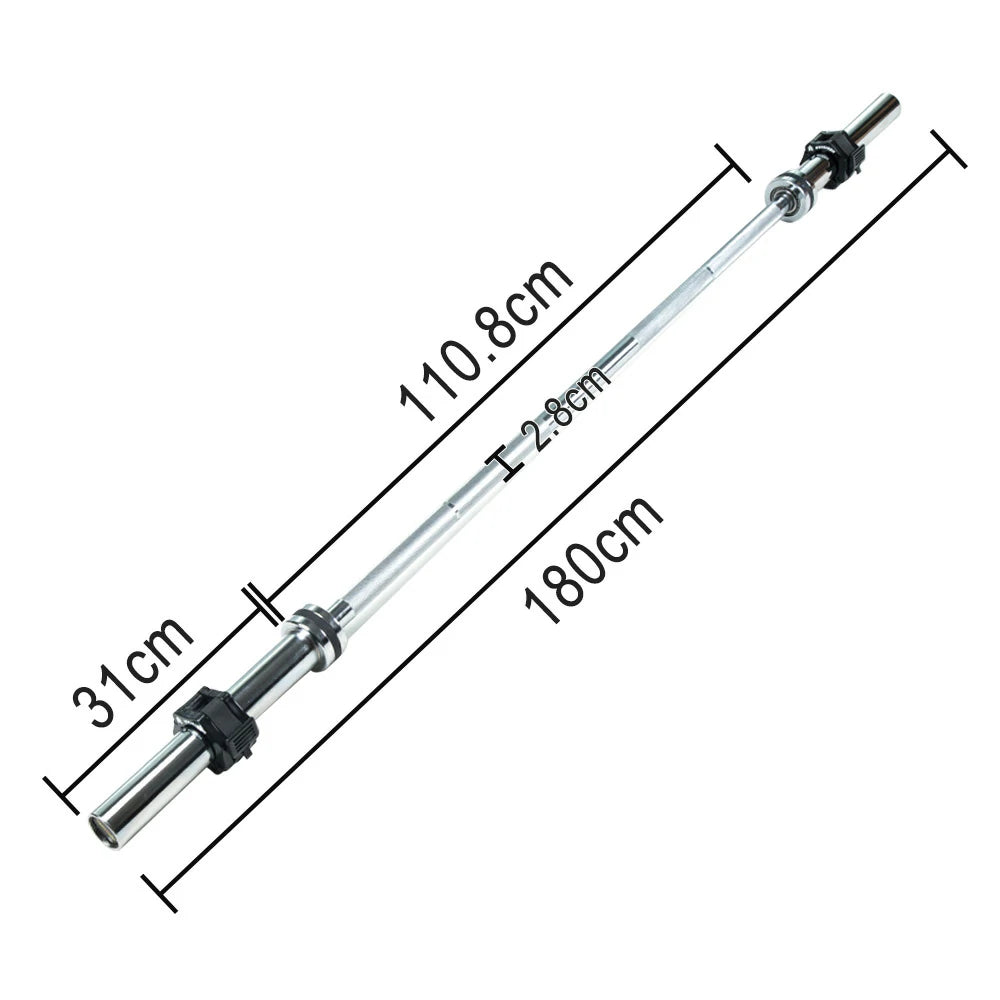 FITPRO 700LB Straight Barbell 1.8M & 2.2M - Chrome Coating, Needle Bearings, Non-Slip Grip, Heavy-Duty Strength Training