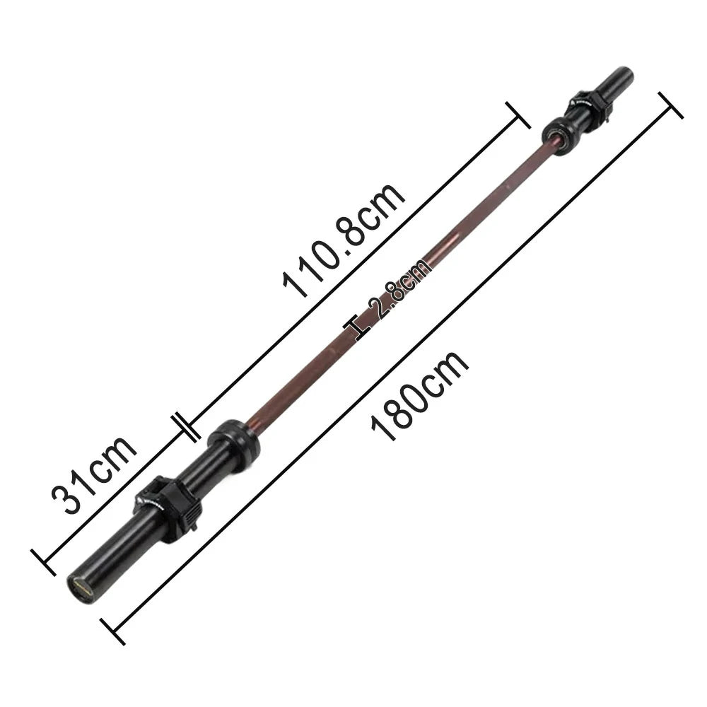 FITPRO 1000LB Straight Barbell 1.8M & 2.2M - Spring Steel, Black Coating, Needle Bearings, Non-Slip Grip, Heavy-Duty Training