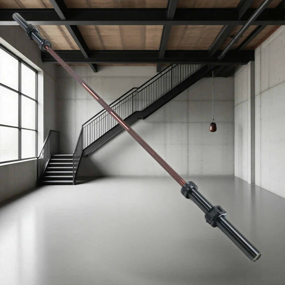 FITPRO 1000LB Straight Barbell 1.8M & 2.2M - Spring Steel, Black Coating, Needle Bearings, Non-Slip Grip, Heavy-Duty Training