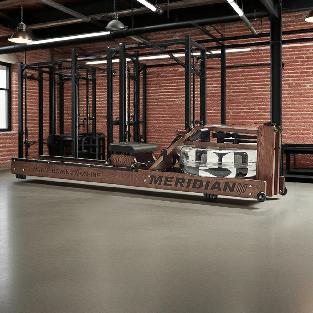 FITPRO Smart Rowing Machine - 18kg Flywheel, Stepless Resistance, Foldable Design, 150kg Capacity - Brown