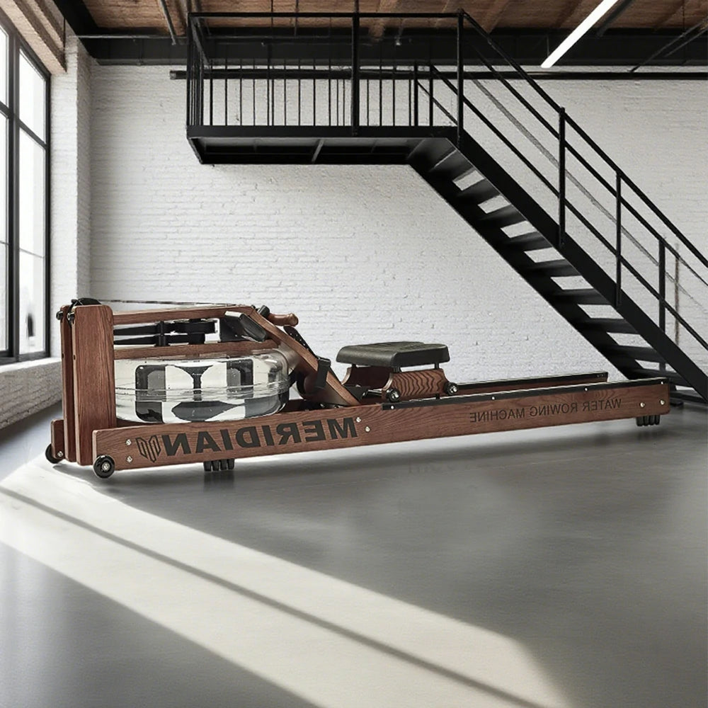 FITPRO Smart Rowing Machine - 18kg Flywheel, Stepless Resistance, Foldable Design, 150kg Capacity - Brown