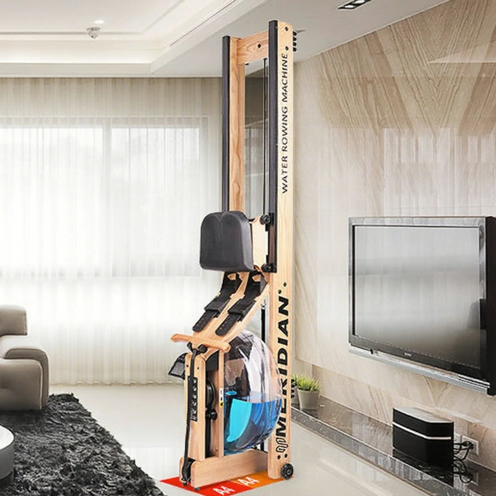 FITPRO Smart Rowing Machine - 18kg Flywheel, Stepless Resistance, Foldable Design, 150kg Capacity - Wood Finish