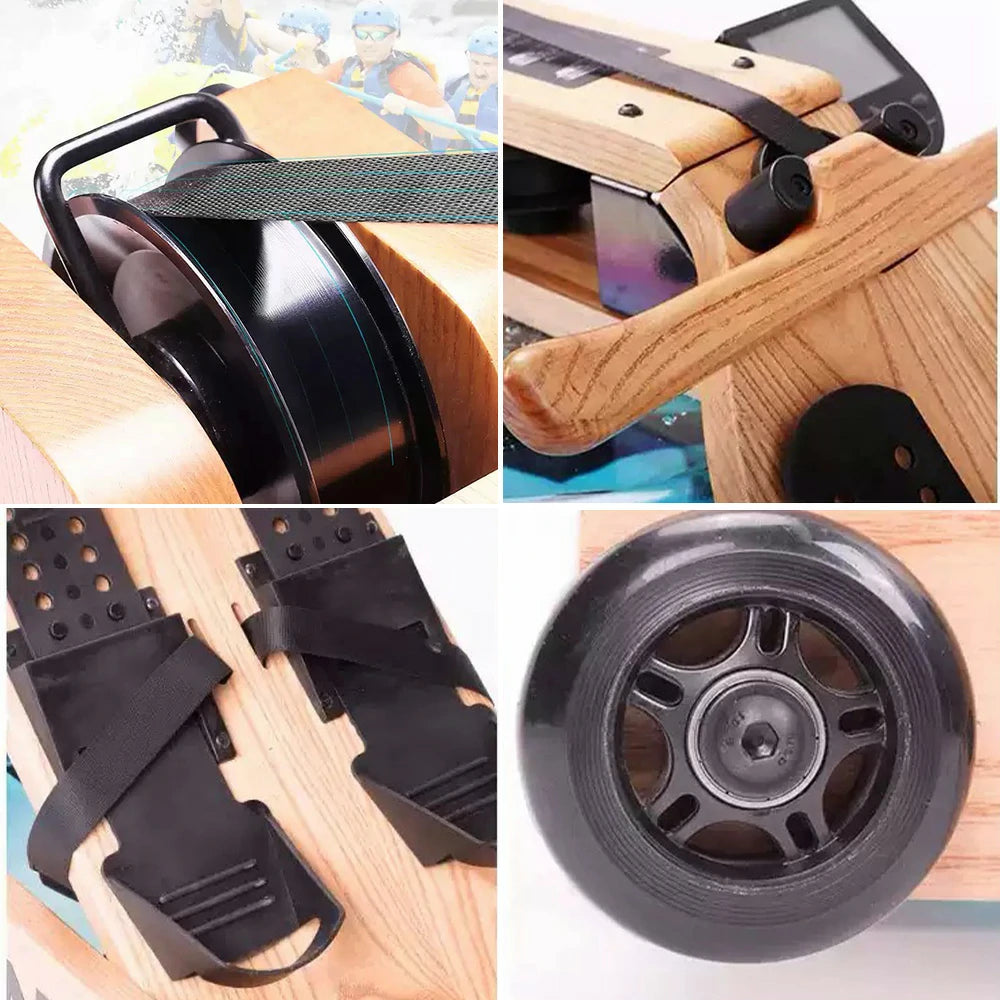 FITPRO Smart Rowing Machine - 18kg Flywheel, Stepless Resistance, Foldable Design, 150kg Capacity - Wood Finish