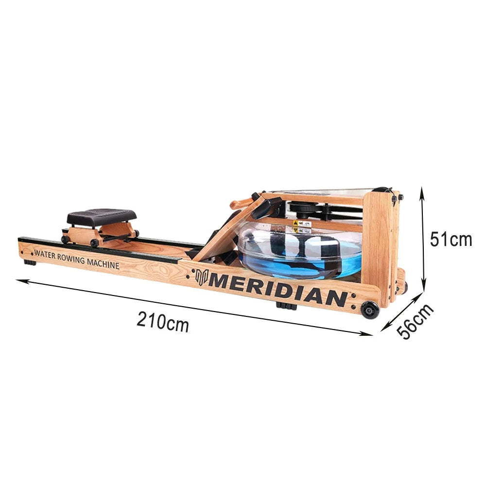 FITPRO Smart Rowing Machine - 18kg Flywheel, Stepless Resistance, Foldable Design, 150kg Capacity - Wood Finish