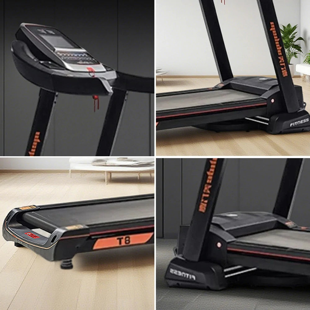 FITPRO Folding Treadmill - Quiet Electric Running Machine for Home Gym - Black