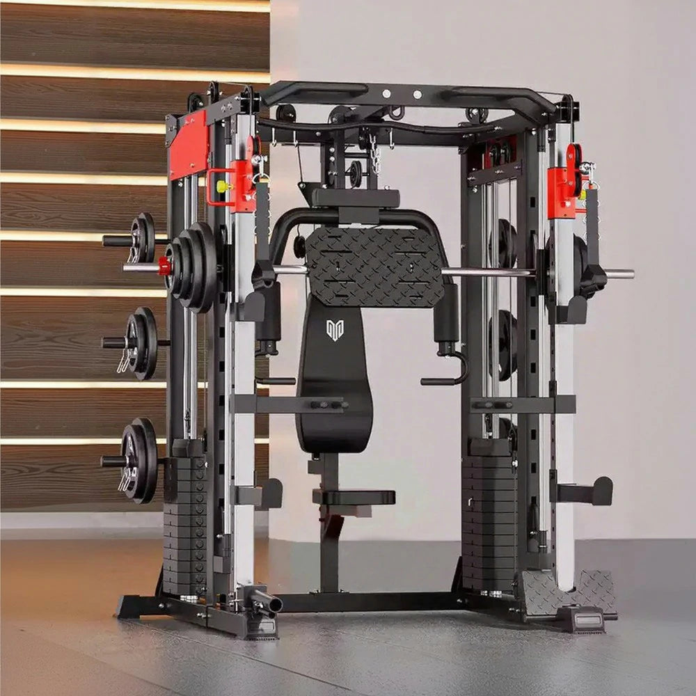 MERIDIAN Multi-Functional Smith Machine Home Gym – 800kg Max Load, 146kg Counterweight, Full-Body Training Station