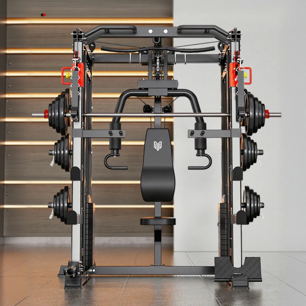 MERIDIAN Multi-Functional Smith Machine Home Gym – 800kg Max Load, 146kg Counterweight, Full-Body Training Station