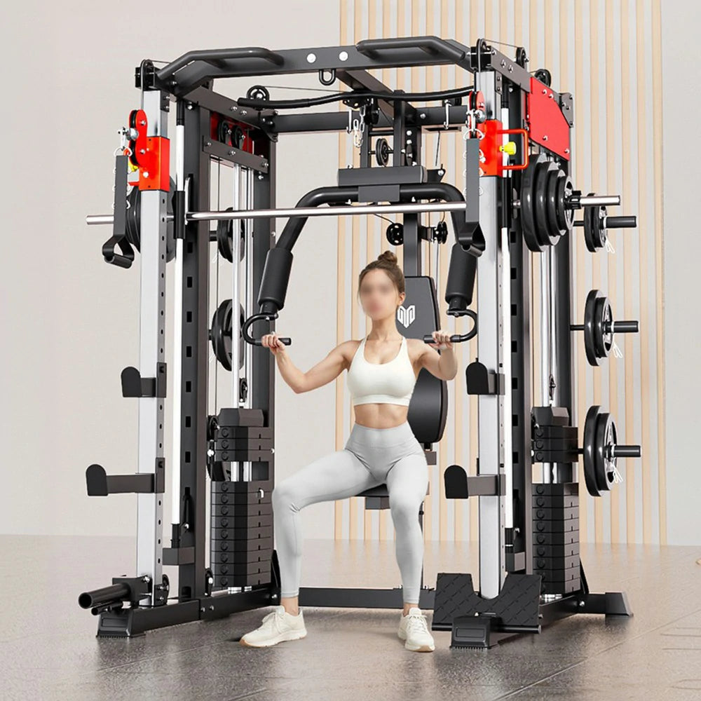MERIDIAN Multi-Functional Smith Machine Home Gym – 800kg Max Load, 146kg Counterweight, Full-Body Training Station