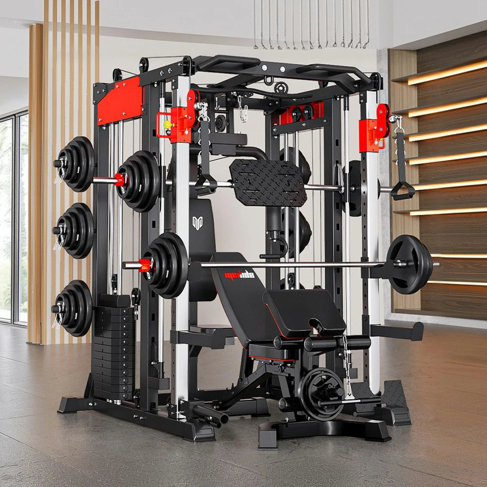 MERIDIAN Multi-Functional Smith Machine Home Gym – 800kg Max Load, 146kg Counterweight, Full-Body Training Station