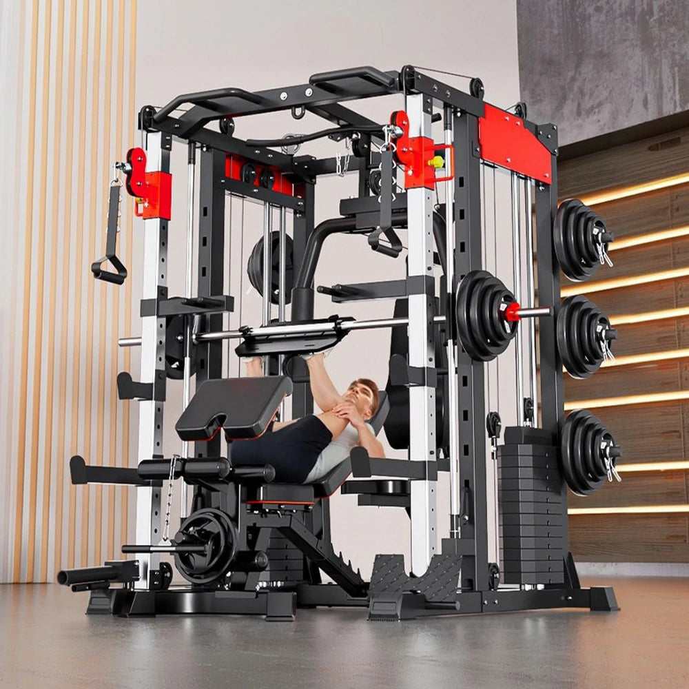 MERIDIAN Multi-Functional Smith Machine Home Gym – 800kg Max Load, 146kg Counterweight, Full-Body Training Station