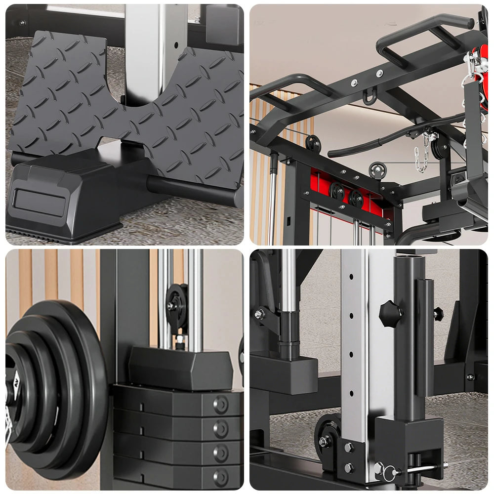 MERIDIAN Multi-Functional Smith Machine Home Gym – 800kg Max Load, 146kg Counterweight, Full-Body Training Station