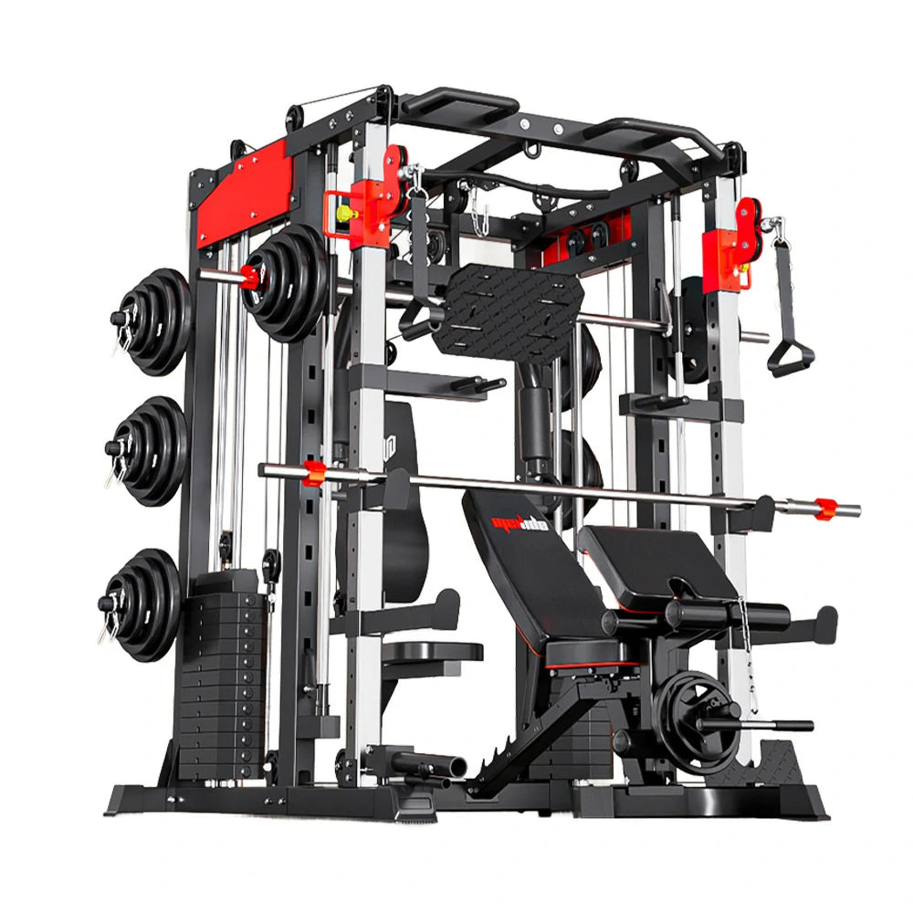 MERIDIAN Multi-Functional Smith Machine Home Gym – 800kg Max Load, 146kg Counterweight, Full-Body Training Station