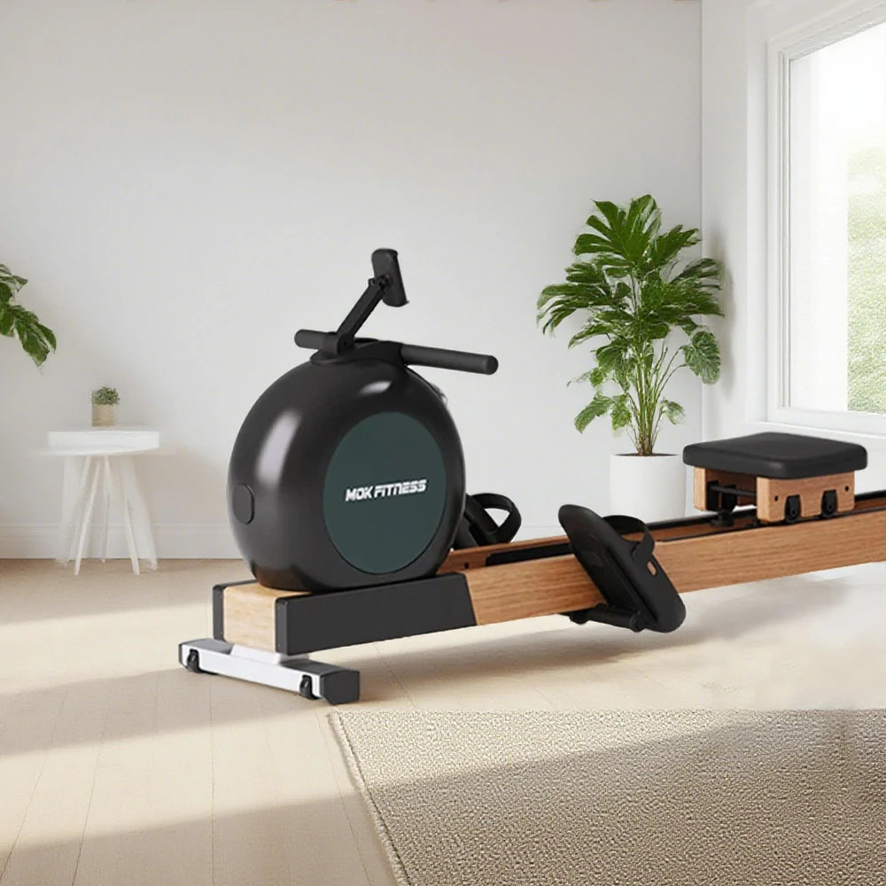 FITPRO Water Rowing Machine - Electromagnetic Dual Resistance, 32 Levels, Foldable Design, 150kg Capacity - Black