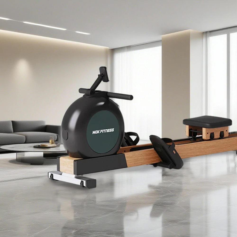 FITPRO Water Rowing Machine - Electromagnetic Dual Resistance, 32 Levels, Foldable Design, 150kg Capacity - Black