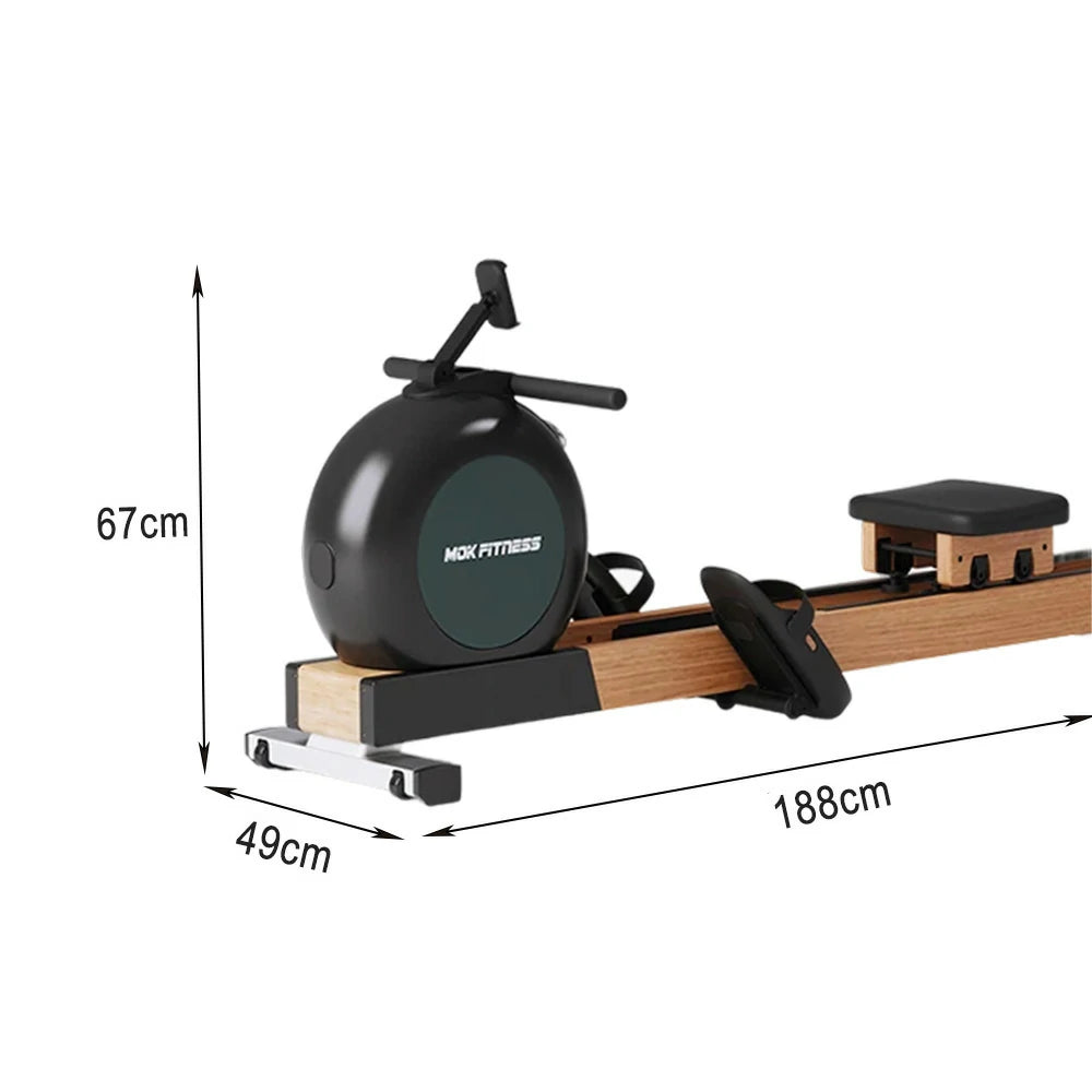 FITPRO Water Rowing Machine - Electromagnetic Dual Resistance, 32 Levels, Foldable Design, 150kg Capacity - Black