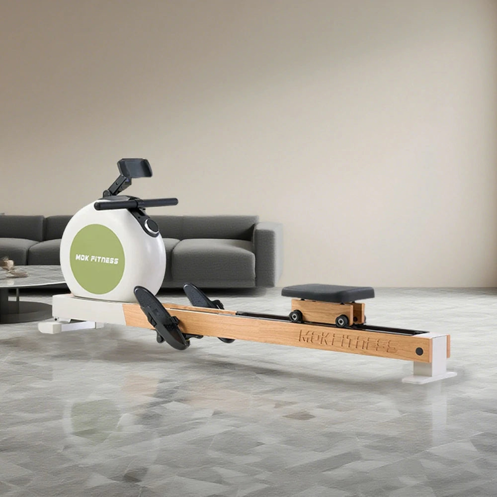 FITPRO Water Rowing Machine - Electromagnetic Dual Resistance, 32 Levels, Foldable Design, 150kg Capacity - Green