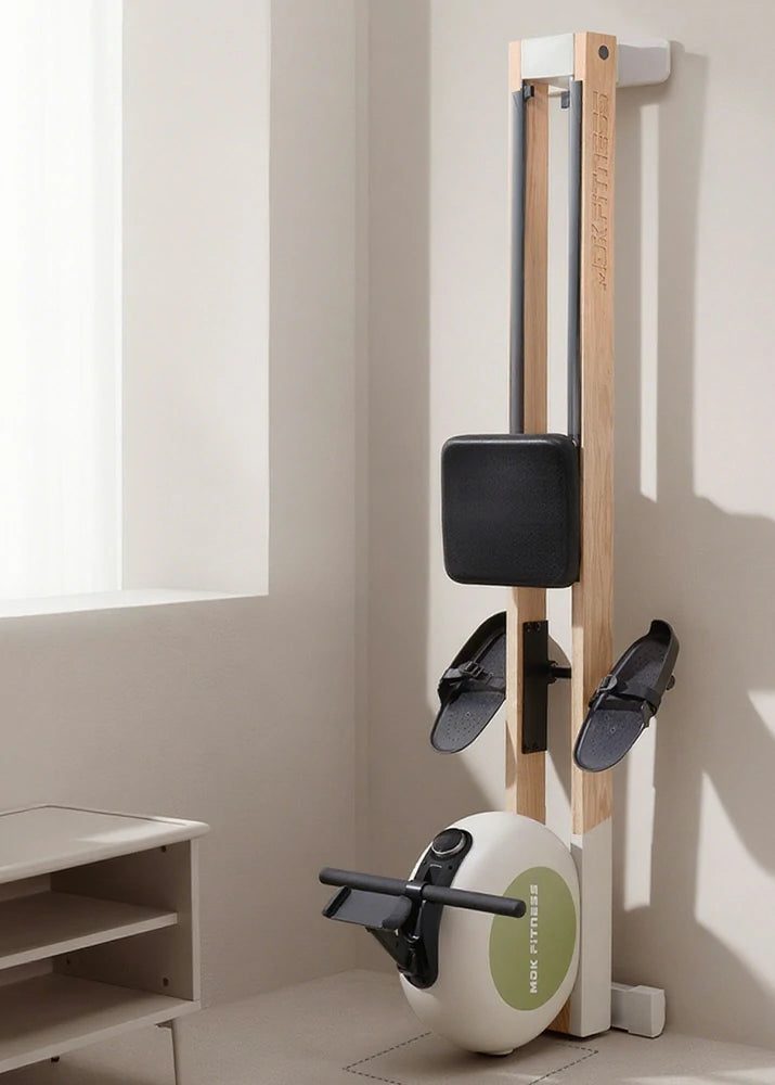 FITPRO Water Rowing Machine - Electromagnetic Dual Resistance, 32 Levels, Foldable Design, 150kg Capacity - Green