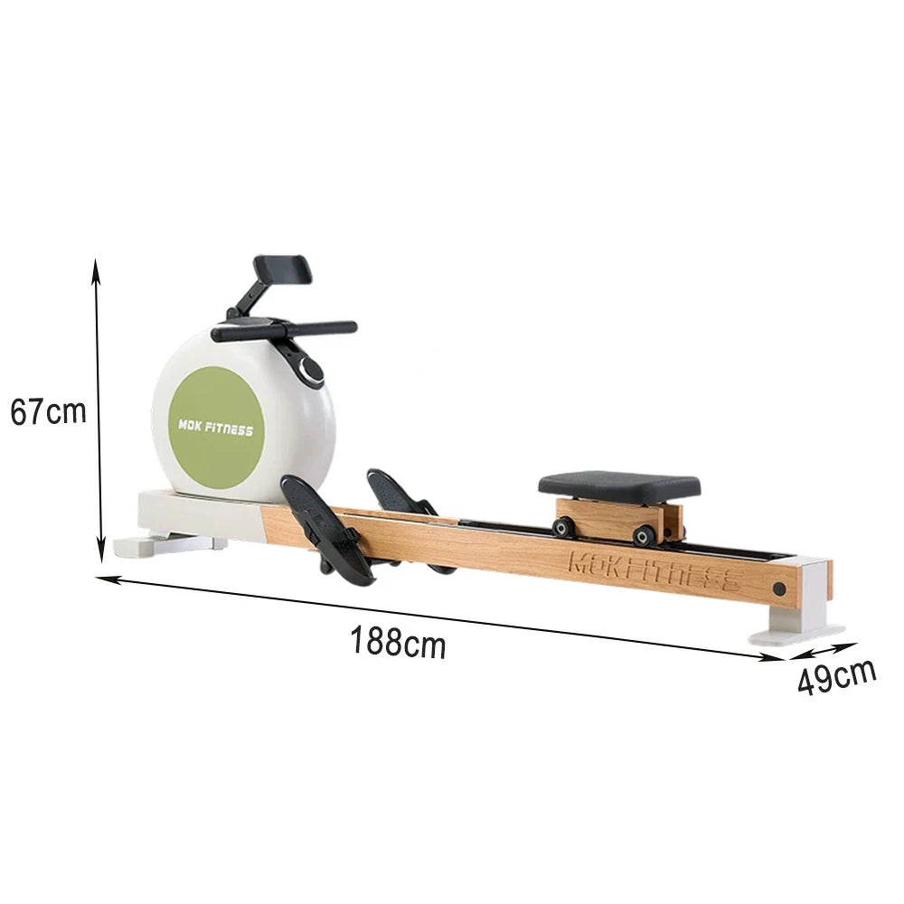FITPRO Water Rowing Machine - Electromagnetic Dual Resistance, 32 Levels, Foldable Design, 150kg Capacity - Green