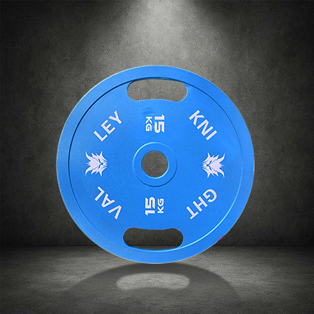 FITPRO Dual-Finish Weight Plate - 15kg, Chrome & Matte Texture, Ergonomic Grip Handles - Blue