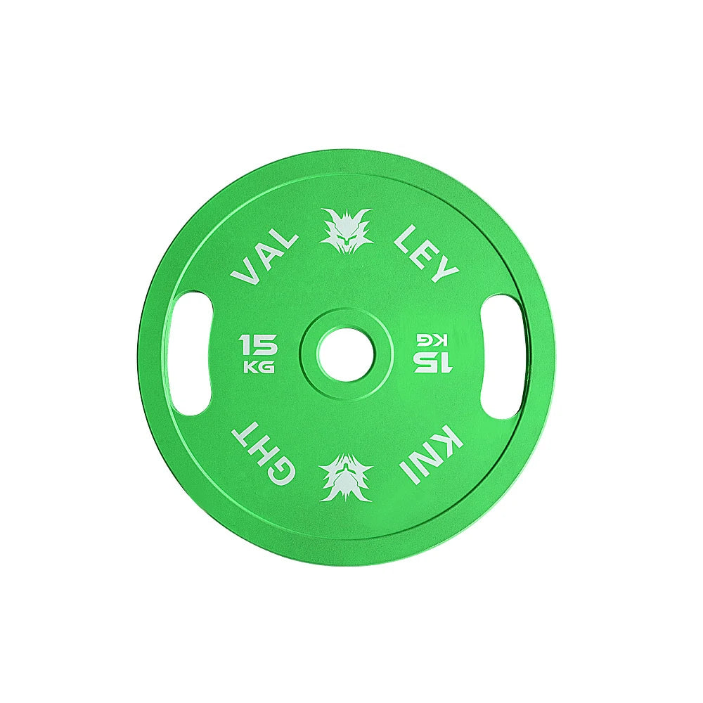 FITPRO Dual-Finish Weight Plate - 15kg, Chrome & Matte Texture, Ergonomic Grip Handles - Green