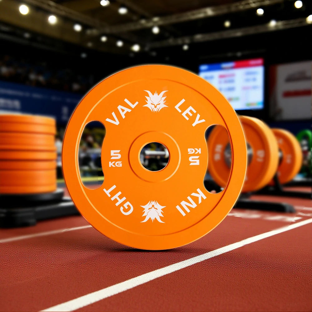 FITPRO Dual-Finish Weight Plate - 5kg, Chrome & Matte Texture, Ergonomic Grip Handles - Orange