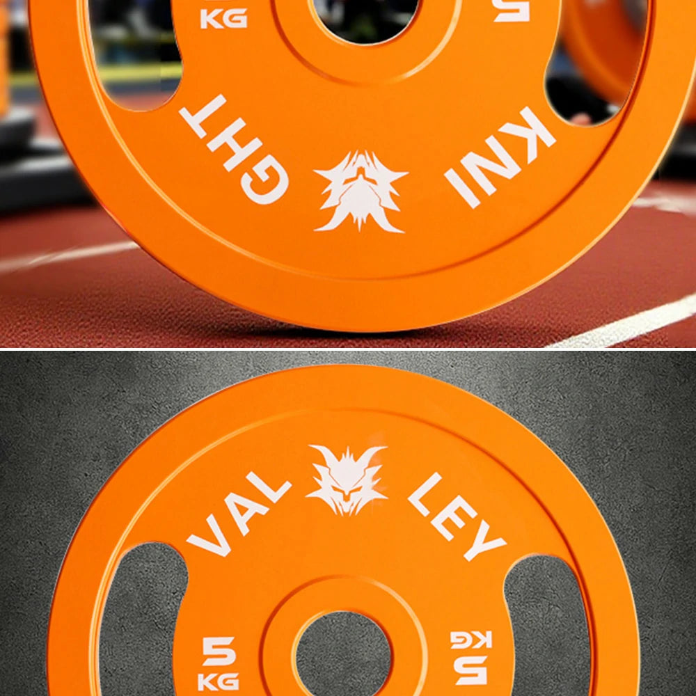 FITPRO Dual-Finish Weight Plate - 5kg, Chrome & Matte Texture, Ergonomic Grip Handles - Orange