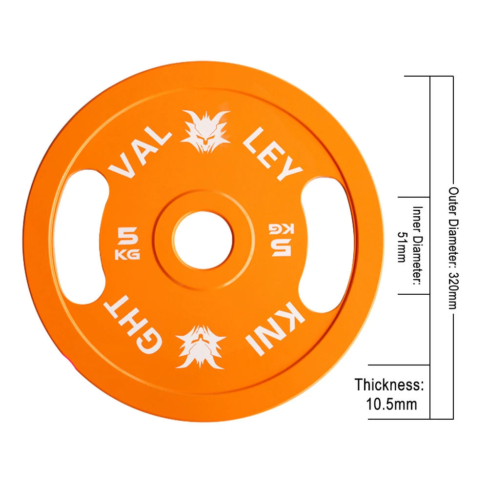 FITPRO Dual-Finish Weight Plate - 5kg, Chrome & Matte Texture, Ergonomic Grip Handles - Orange