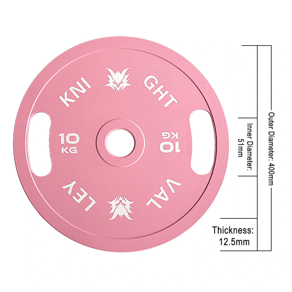 FITPRO Dual-Finish Weight Plate - 10kg, Chrome & Matte Texture, Ergonomic Grip Handles - Pink