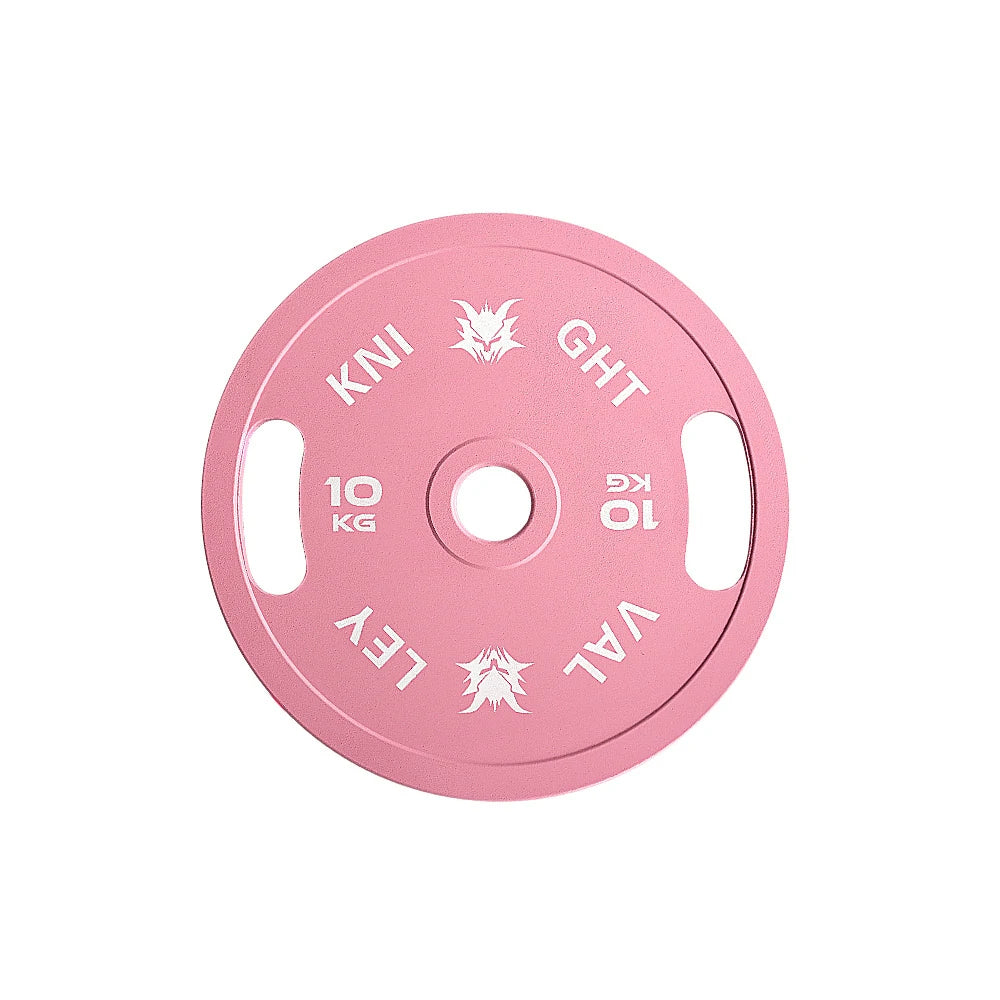 FITPRO Dual-Finish Weight Plate - 10kg, Chrome & Matte Texture, Ergonomic Grip Handles - Pink
