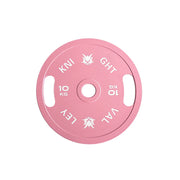 FITPRO Dual-Finish Weight Plate - 10kg, Chrome & Matte Texture, Ergonomic Grip Handles - Pink